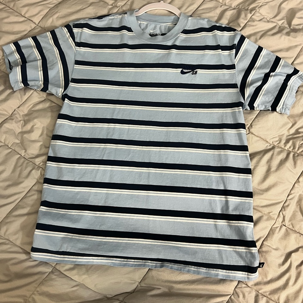 Nike SB Blue and Black Striped Tee